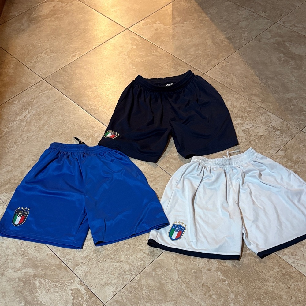 Set of Three Soccer Shorts with Italy Crest